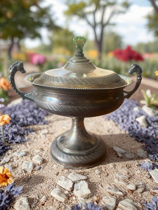 Antike Zuckerdose in 800 Silber