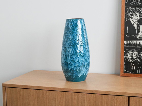 Image 1 of Blue ceramic vase, German design, 1960s, made in Germany