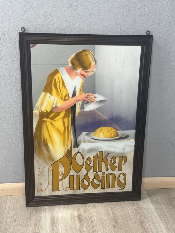 Image 1 of Vintage Oetker Pudding Reclamespiegel – zeldzaam & decoratief