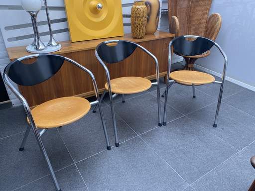 Set Van 3 Plurima Italiaans Design Eetkamer Stoelen,