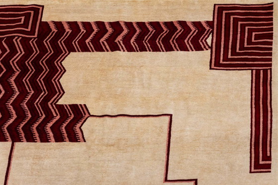 Image 1 of Tappeto o arazzo in lana in stile Art Déco. Opera contemporanea.