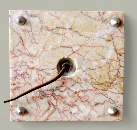 Image 1 of Sculpturale lamp van marmer en chroom - modernistische art-decostijl