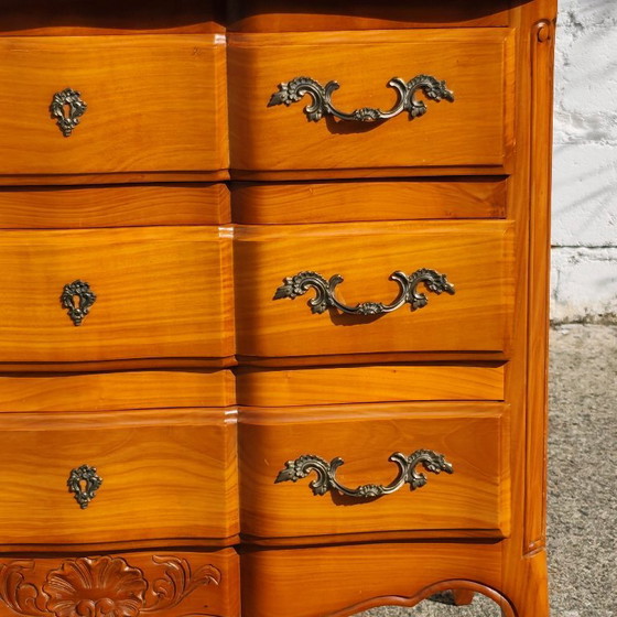 Vintage Franse ladekast van kersenhout - Commode - Louis XV-stijl - jaren 70 – Ladekasten, Metal, Other (photo 7 of 22)