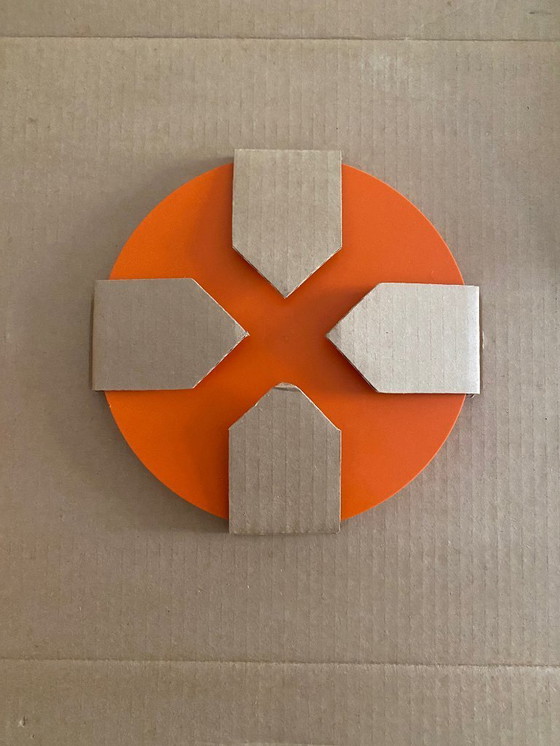 Image 1 of Termotex space age orange mirror, a modern mirror made by Termotex in Denmark from the 70s