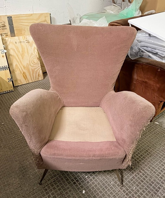 Image 1 of Gio Ponti Art Dèco Italian Lounge Armchair from Hotel Bristol Merano, 50s