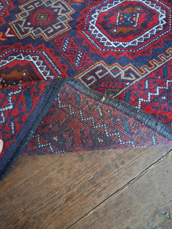Tapis Persan Beloutch fait main 200×108cm, Coton, Laine, Multicolore (photo 9 sur 15)
