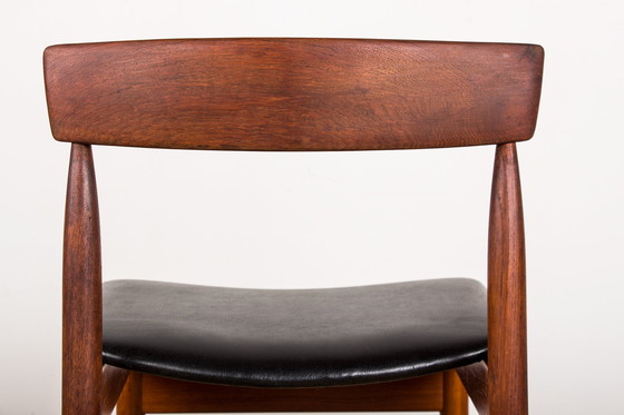Image 1 of Set of 4 Danish Teak Chairs in Black Skaï by P.E. Jorgensen for Farso Stolefabrik 1960