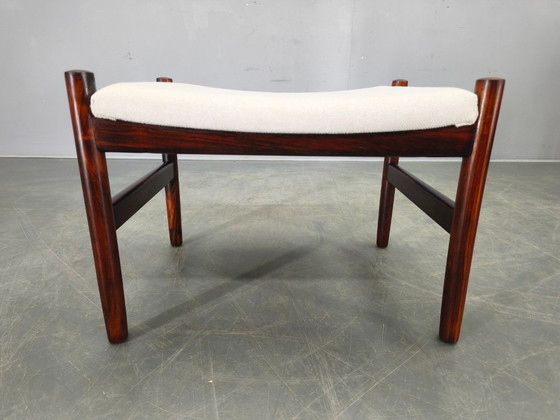 Image 1 of Deense poef van palissanderhout van Spottrup, jaren 60.