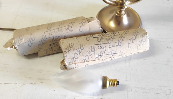 Image 1 of Two-light bouillotte lamp in brass and gilt metal - mid-20th century