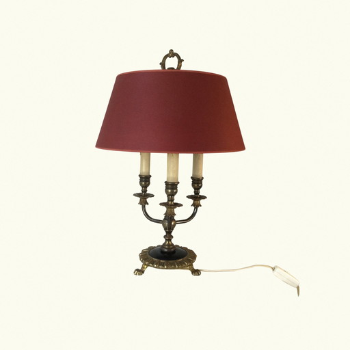 Lampe à poser Bouillotte néo-classique - Laiton et métal doré - Luminaires anciens français