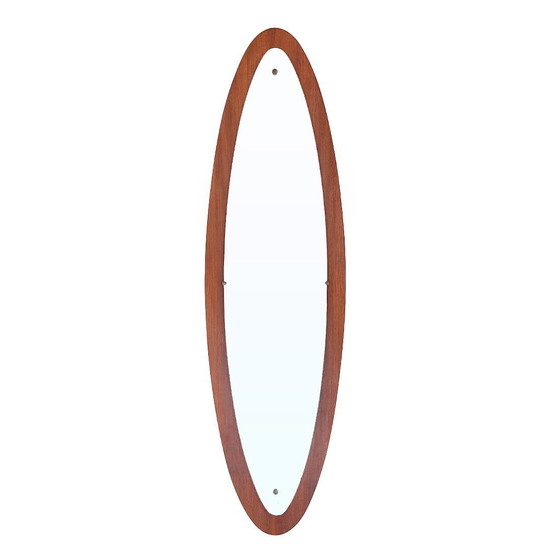 Image 1 of Oval teak wall mirror, 1960s