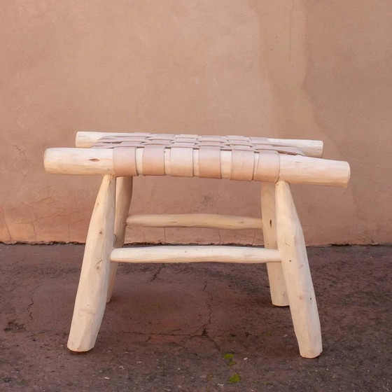 Tabouret en cuir tressé – Bois (photo 5 of 5)