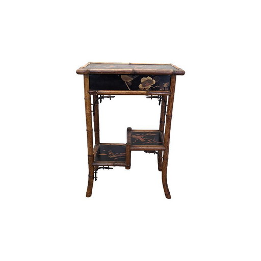 Table d'appoint victorienne antique avec chinoiserie, env. 1890