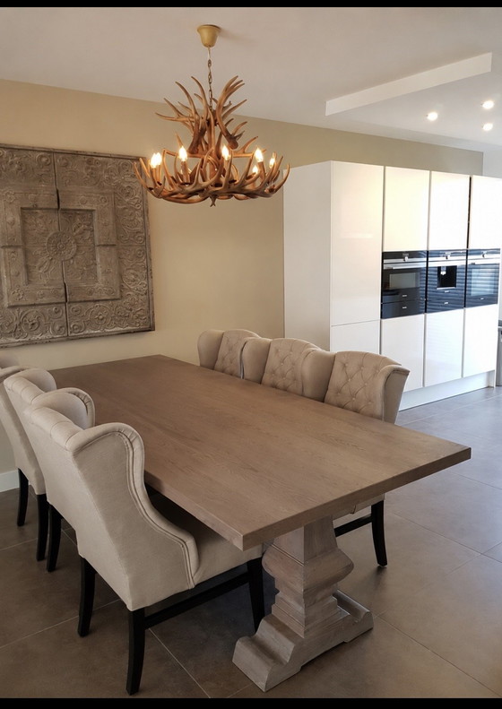 Image 1 of Like new Solid oak monastery table 260 x 110