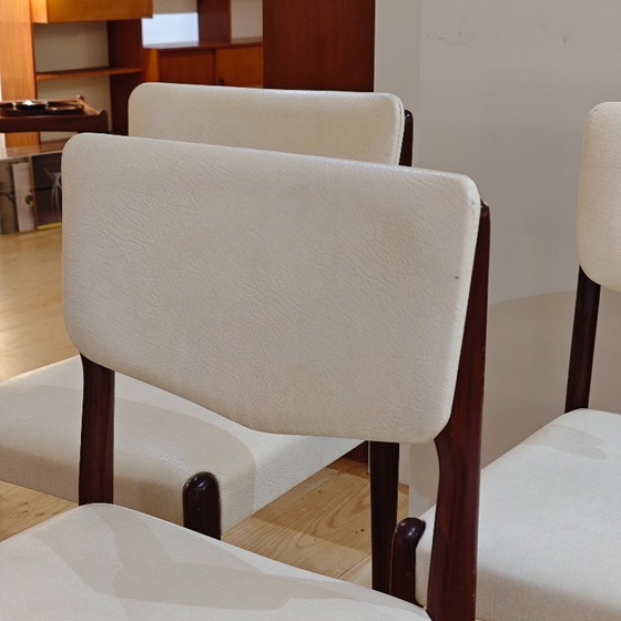 Image 1 of Vintage dining room chairs white leather