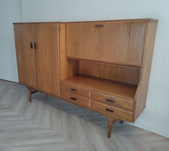 Mid-century Deens dressoir/buffetkast – Glas, Metaal (photo 2 of 15)