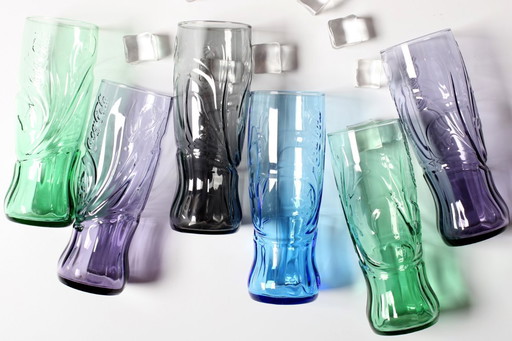 Set of 6 Luminarc Coca-Cola Art Nouveau Glasses, McDonald's / France / 2008