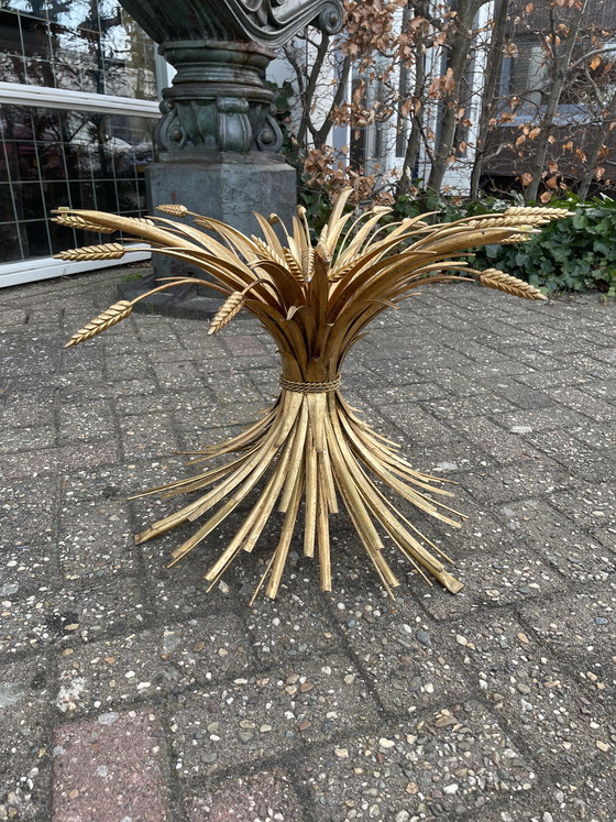 Image 1 of Vergulde Korenschoof Koffie Tafel, Jaren 60