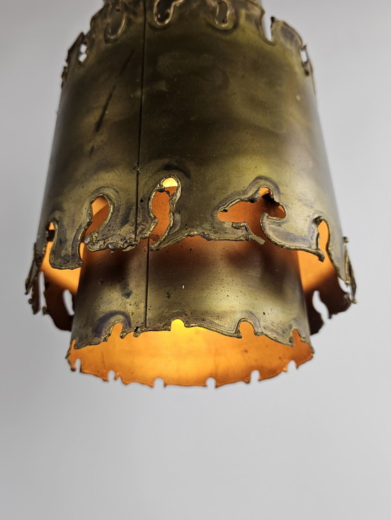 Image 1 of Hanging lamp copper brutalist Svend Aage Holm Sorensen 