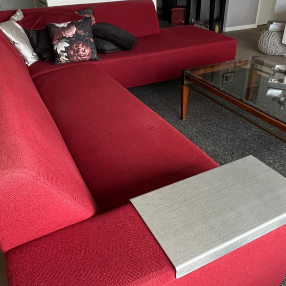 Gelderland Corner sofa 6511 in good condition, Metal, Textile, Red (photo 3 of 7)