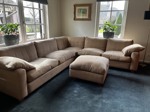 Gelderland hoekbank met poef