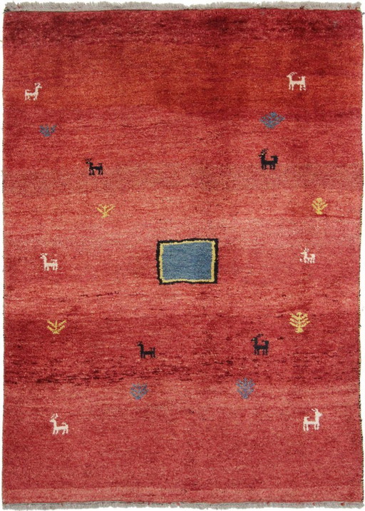 Tappeto persiano originale Gabbeh Ghashghai tappeto orientale 198 cm x 140 cm vecchio naturale