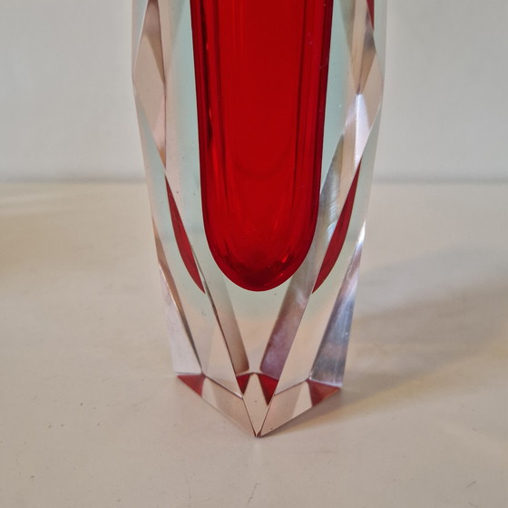 Image 1 of Red Murano Sommerso Vase by Luigi Mandruzzato, 1960s – 20 cm