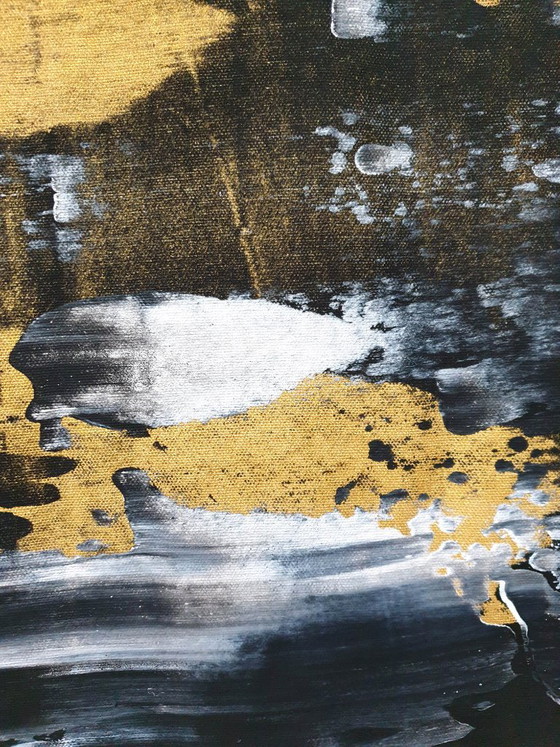 Jürgen Angeler - Gouden Barrière, Schilderijen & Tekeningen, Canvas, Zwart, Abstract (foto 3 van 14)
