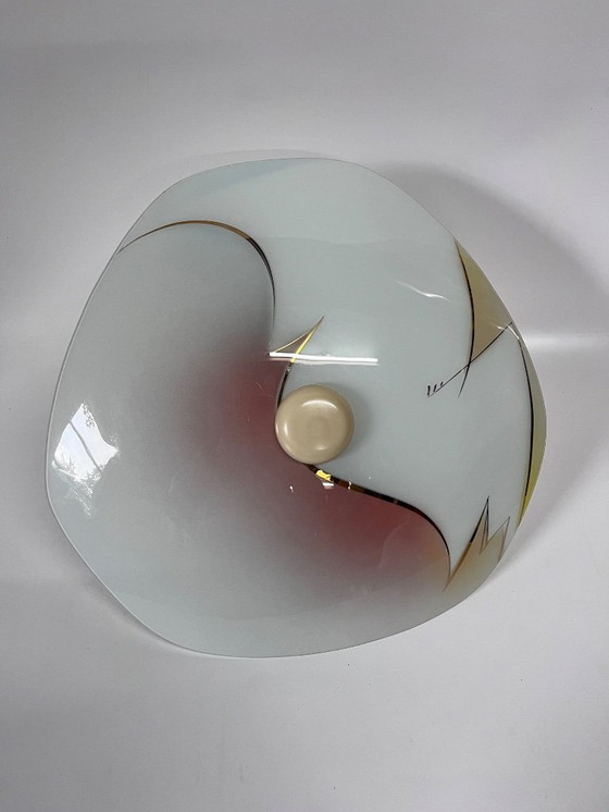 Image 1 of Gorgeous ceiling lamp shelf lamp ceiling Seventies with gold accents