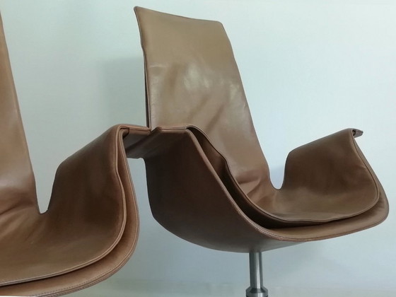 2x KILL FK67 designicoon 1967 Fabricius Kastholm leren stoel TULIP 3-potige KNOLL set van 2 (photo 13 of 20)