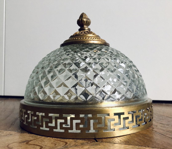 Image 1 of Lámpara de techo antigua de cristal y bronce de Maison L.GAU