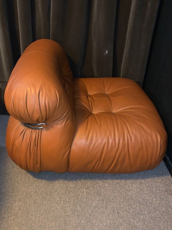 Image 1 of Fauteuil vintage Soriana en cuir, signé Afra et Tobia Scarpa pour Cassina