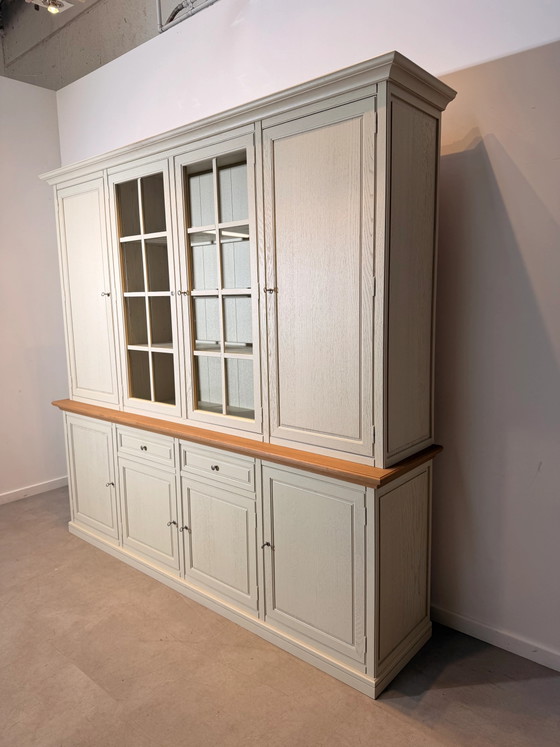Large Oak Display Cabinet with Integrated Lighting (photo 2 of 6)