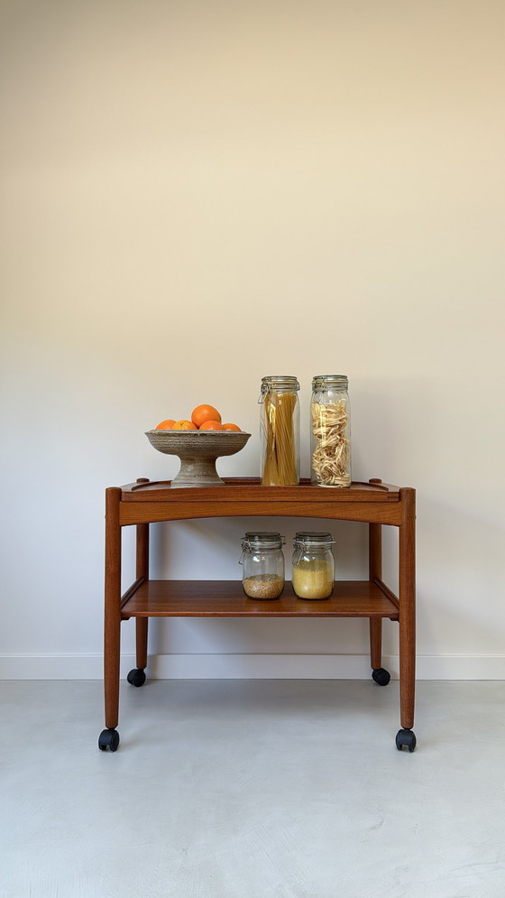 Image 1 of Vintage Danish Teak Wooden Trolley Bernstorffsminde