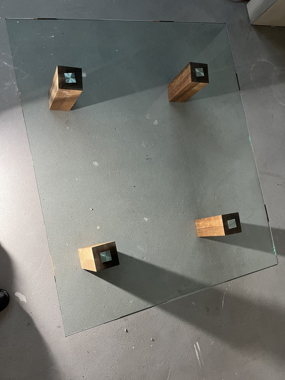 Image 1 of Beek vintage glazen salontafel