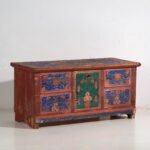 Coffre ancien peint à la main avec motifs floraux (Année 1907) #100 – Commodes (photo 6 of 40)