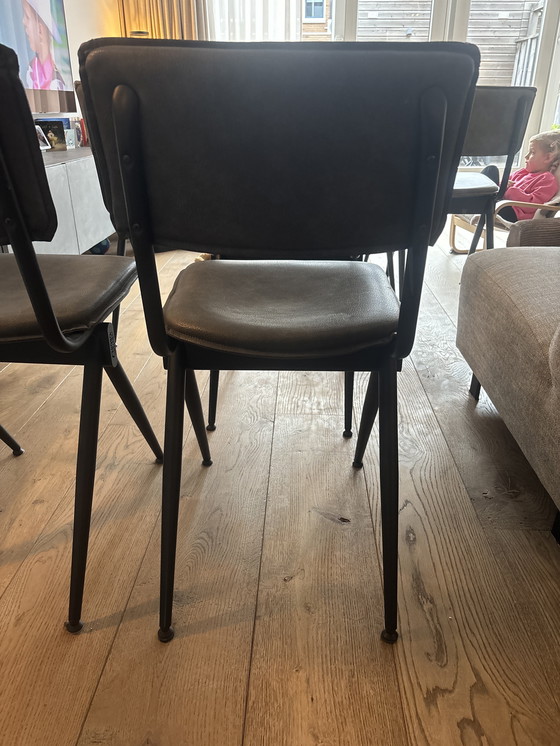 Image 1 of 6x eetkamerstoelen zwart onderstel