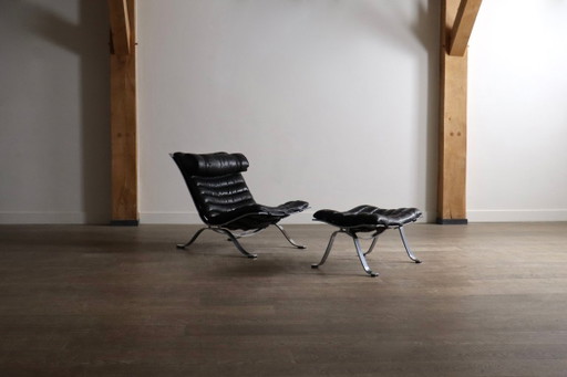 Arne Norell Ari Lounge Chair con Ottomana Svezia 1966