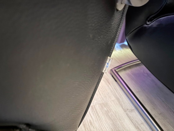 2 fauteuils Bree's New World en cuir noir et acier inoxydable – Leather, rvs (photo 5 of 6)