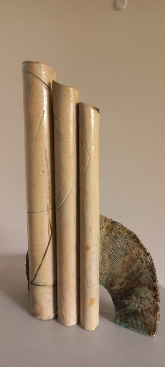 Image 1 of Vintage brutalist keramiek kunstwerk sculptuur