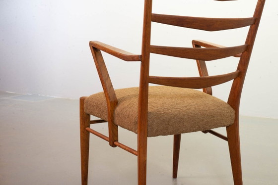 Zwei Cees Braakman Stühle im niederländischen Mid-Century-Design, massive Holzsessel mit Leiterrahmen und (photo 18 of 21)
