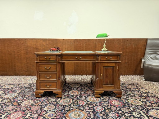 Bureau anglais classique Partnerdesk Cuir vert
