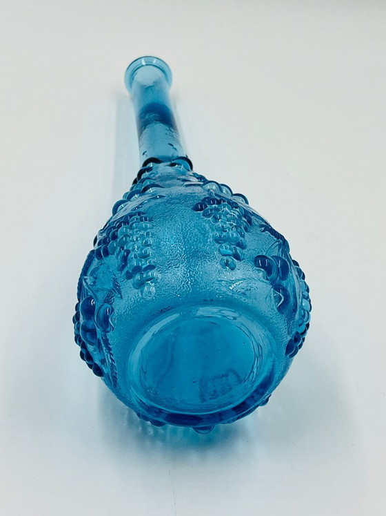 Large vintage blue glass bottle from Empoli – Glass & Decanter (photo 12 of 12)