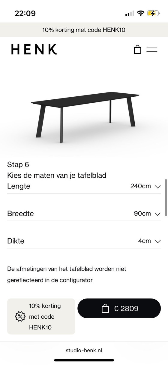 Image 1 of Studio HENK table 240x90 HPL Fenix ​​black