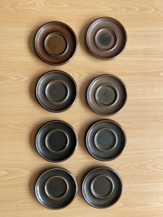 Image 1 of Vintage Arabia Finland 6-72: 4 Low and 4 High Coffee Cups + Saucer