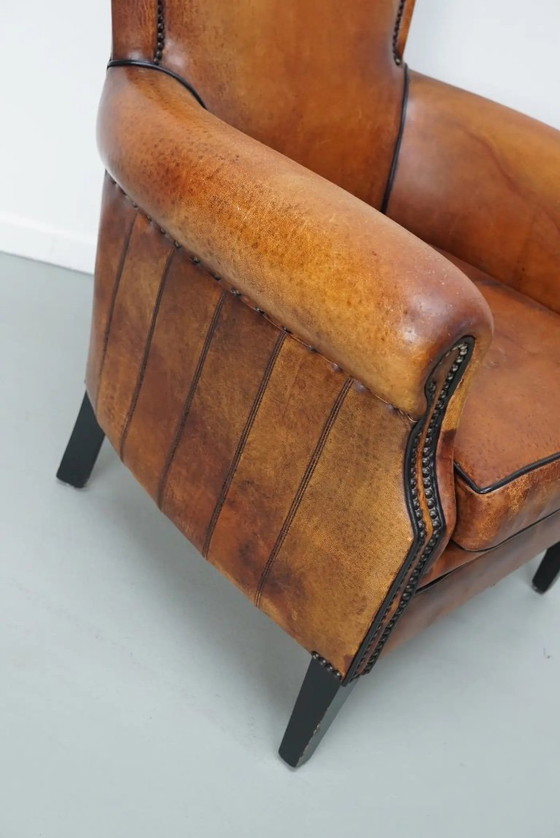 Image 1 of Vintage Nederlandse leren clubfauteuil in cognackleur