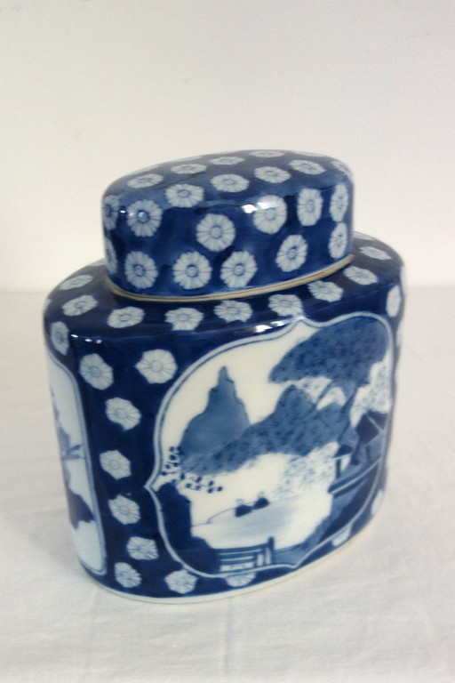 Grande boite à thé inspiration asiatique années 60