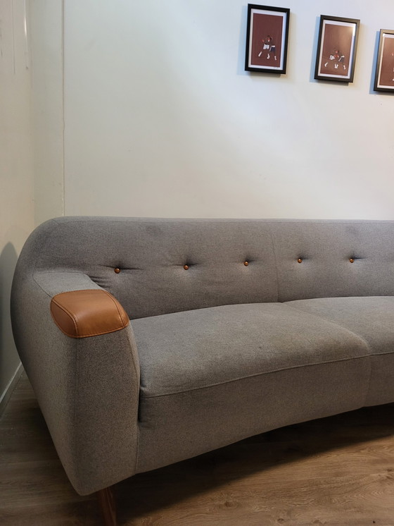 Image 1 of Montèl Designerbank | Grijs Met Leren Accenten | 3-Zits | €400