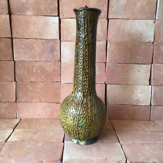 Image 1 of Tamegroute Glazed Earthenware Pottery Vase