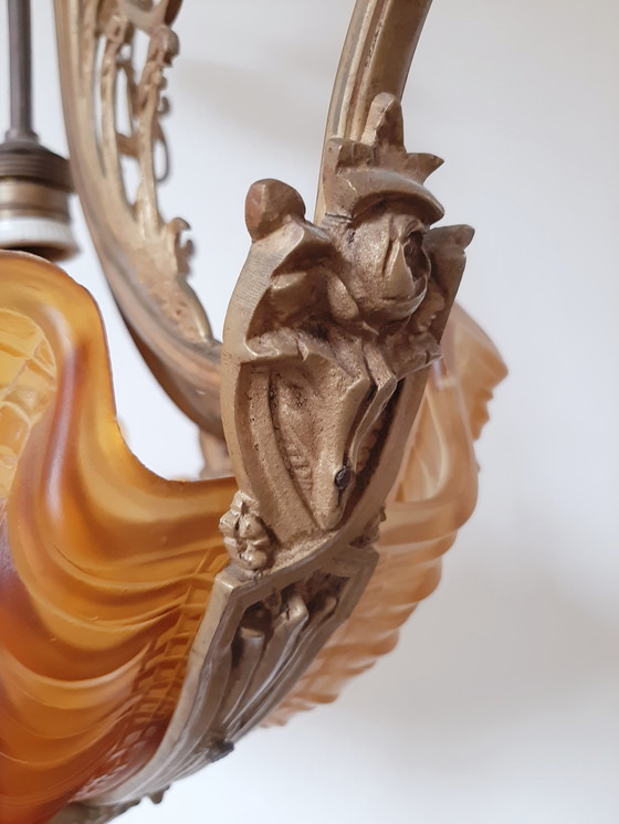 Image 1 of lustre art nouveau | lustre ancien | lampe art nouveau